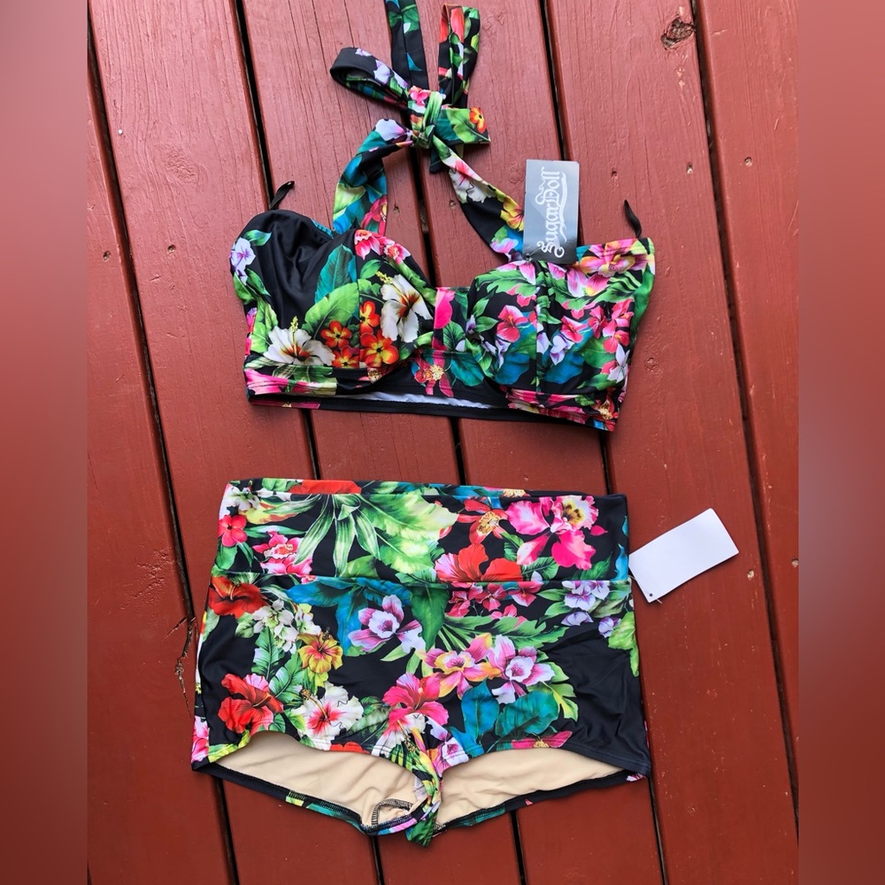 SugarDoll 2 piece pinup retro swimsuit